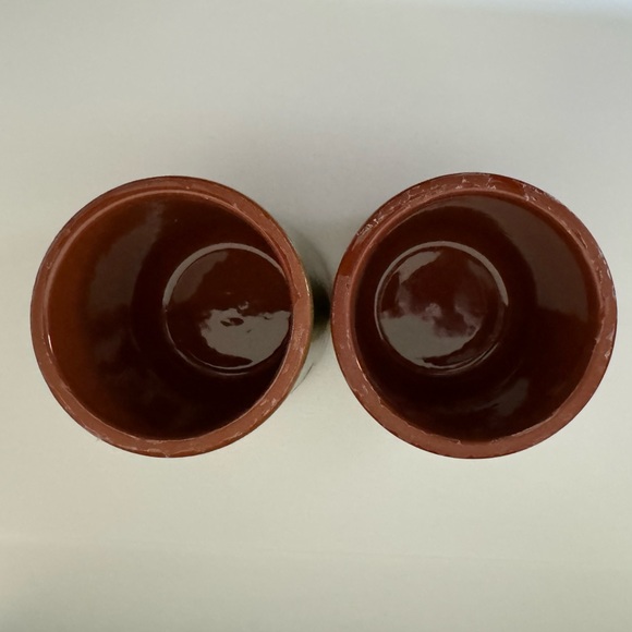 Two - La Fermiere Glazed Yogurt Pots Olive Green & Espresso Brown - Limited Fall - Picture 4 of 5